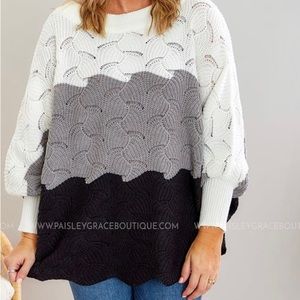 Andree by Unit boutique brand Size Large Color Block Sweater NWT New With Tags